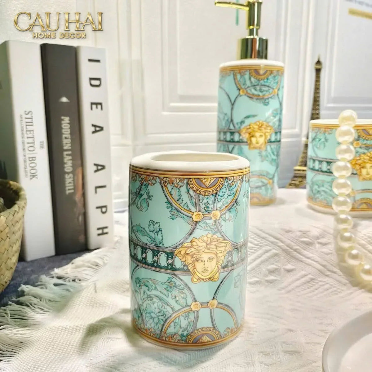 Maison Couture - Set Nhà Tắm V Class Medusa Golden Greek Key Bathroom Vanity 5Pcs-Set nhà tắm bathroom vanities-Đối tác tại Trung Quốc theo từng đơn đặt hàng-CẬU HAI HOME DECOR