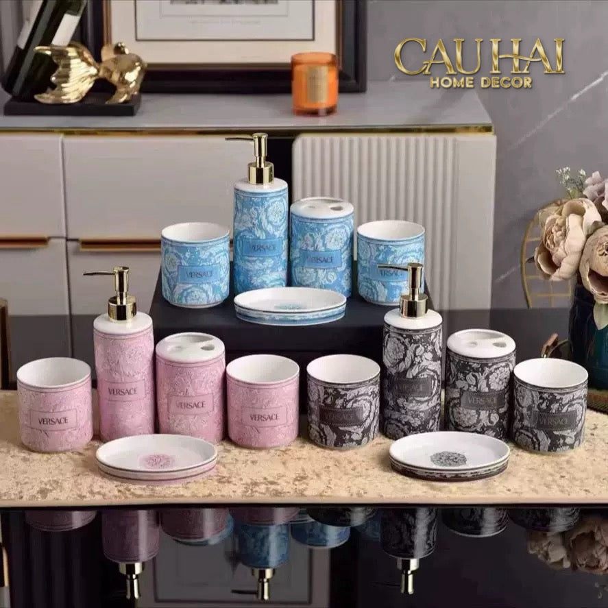 Maison Couture - Set Nhà Tắm V Class Medusa Graphiite Barocco Haze 5Pcs-Set nhà tắm bathroom vanities-CẬU HAI HOME DECOR