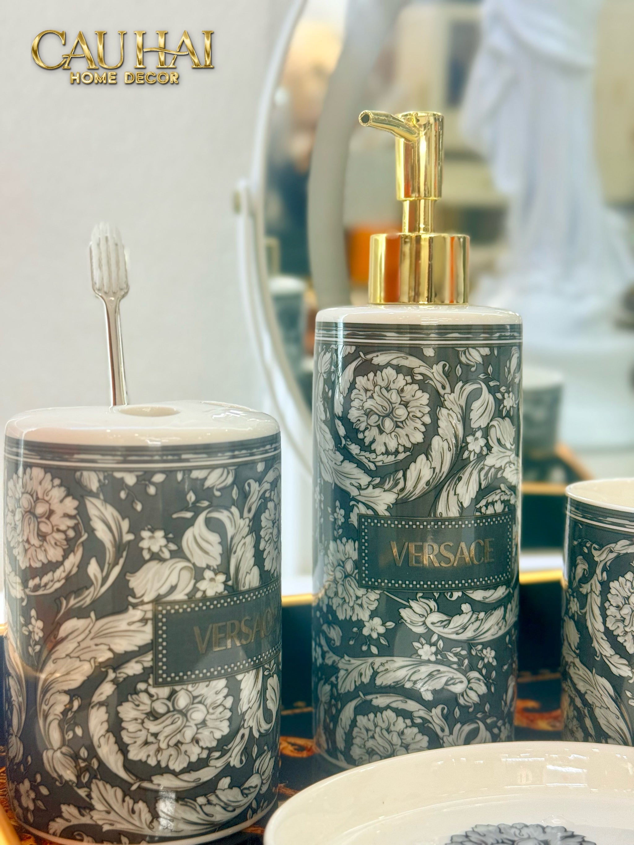 Maison Couture - Set Nhà Tắm V Class Medusa Graphiite Barocco Haze 5Pcs-Set nhà tắm bathroom vanities-CẬU HAI HOME DECOR