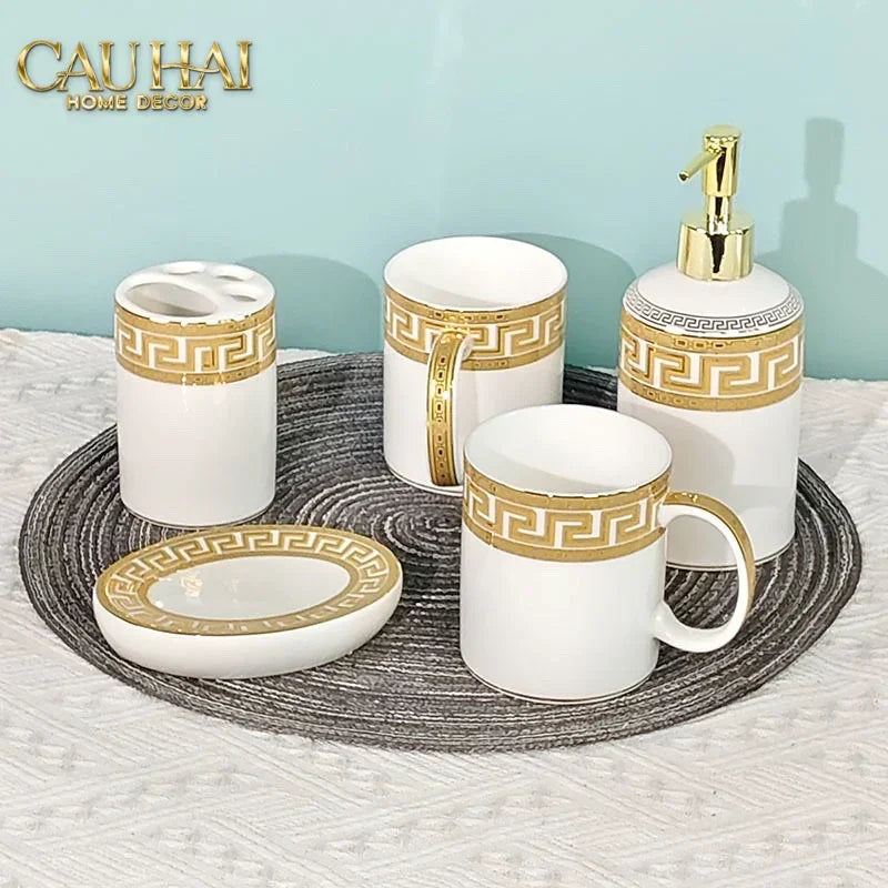 Maison Couture - Set Nhà Tắm V Class Medusa Scala Del Palazzo . 5Pcs Bathroom Vanities-PHỤ KIỆN NHÀ TẮM-CẬU HAI HOME DECOR