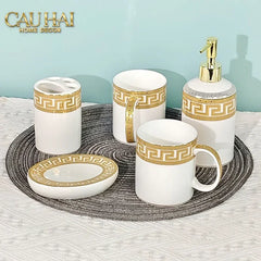 Maison Couture - Set Nhà Tắm V Class Medusa Scala Del Palazzo . 5Pcs Bathroom Vanities-PHỤ KIỆN NHÀ TẮM-CẬU HAI HOME DECOR