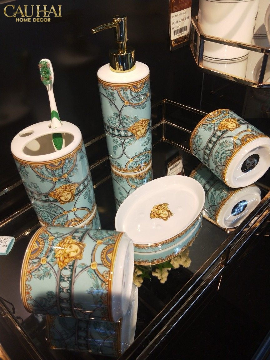 Maison Couture - Set Nhà Tắm V Class Medusa Scala Del Palazzo . 5Pcs Bathroom Vanities-PHỤ KIỆN NHÀ TẮM-CẬU HAI HOME DECOR