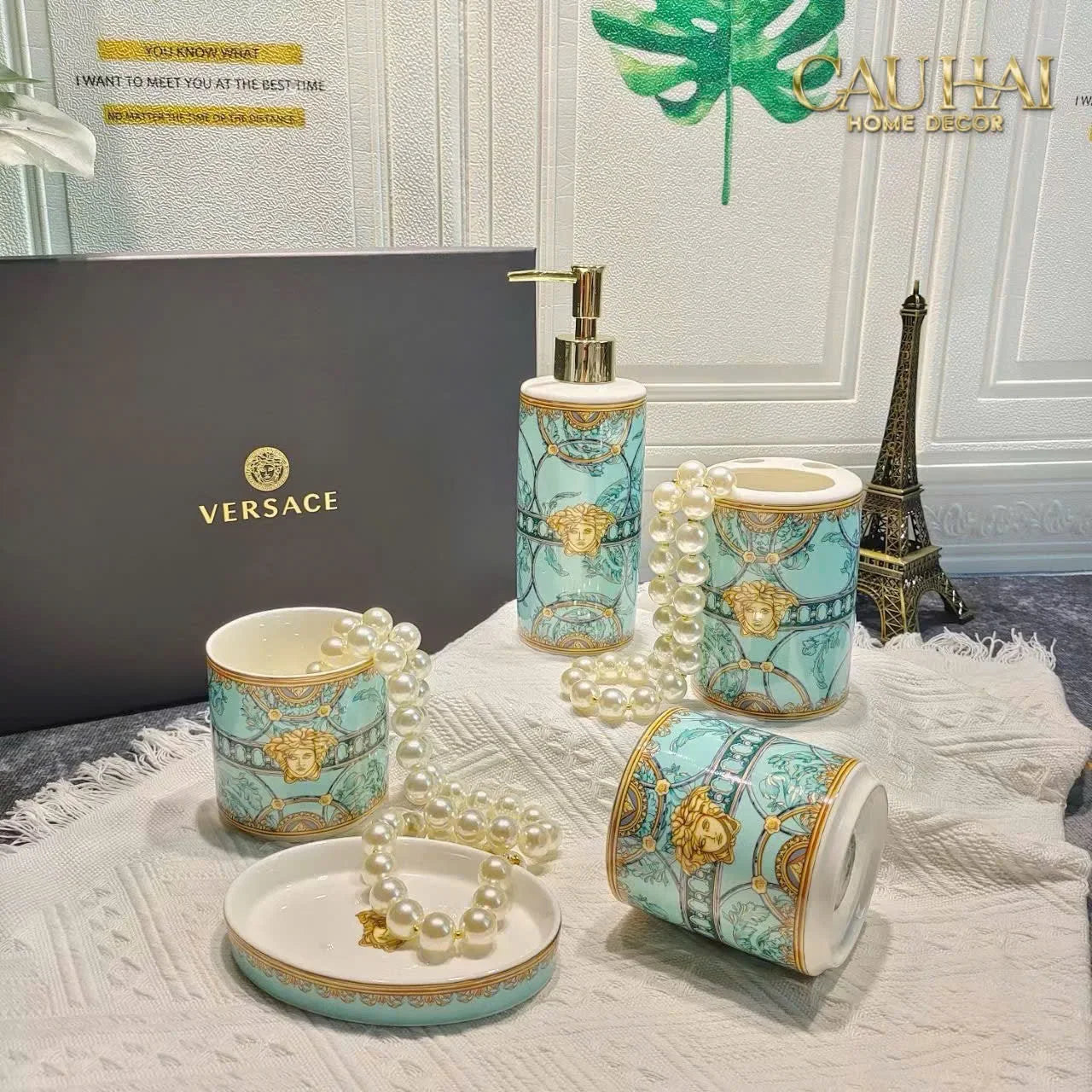 Maison Couture - Set Nhà Tắm V Class Medusa Scala Del Palazzo . 5Pcs Bathroom Vanities-PHỤ KIỆN NHÀ TẮM-CẬU HAI HOME DECOR