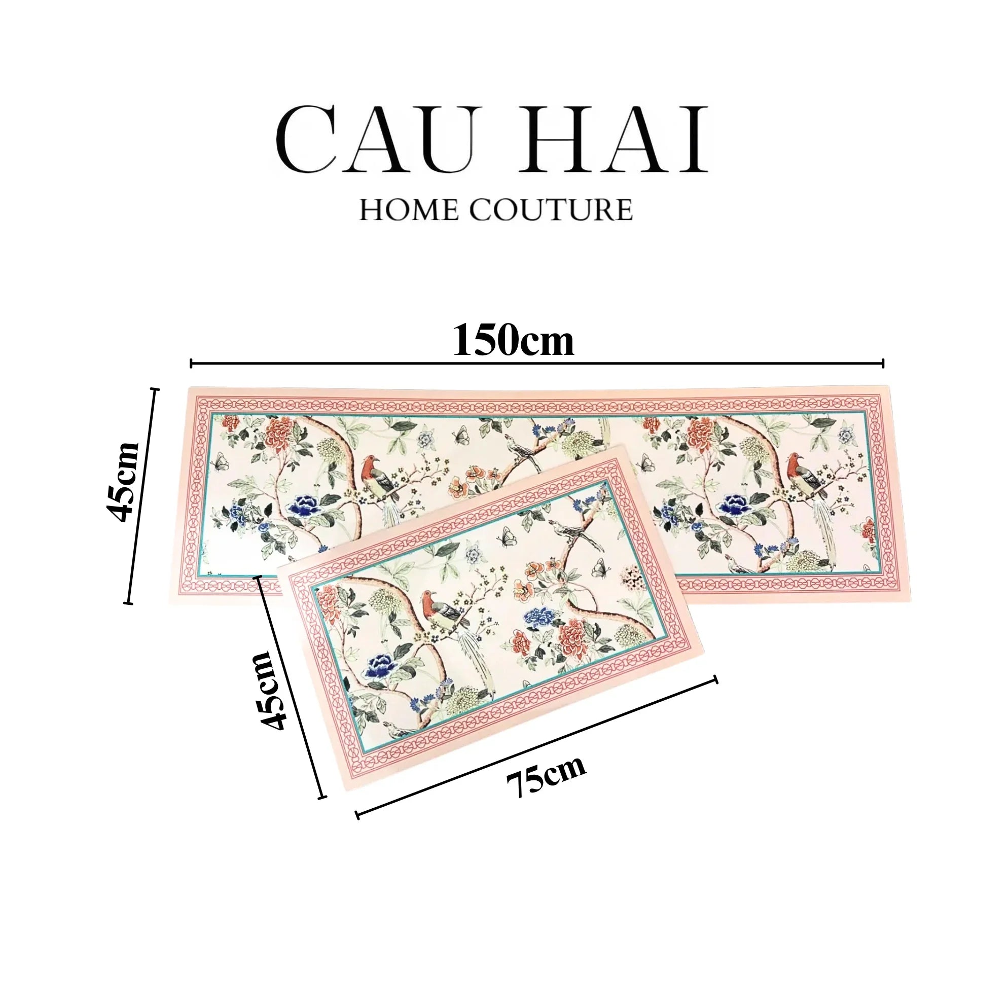 Maison Couture - Set Thảm Bếp Da Cao Cấp 45X75/150 La Muse Pink Plush Jardin-THẢM BẾP-CẬU HAI HOME DECOR