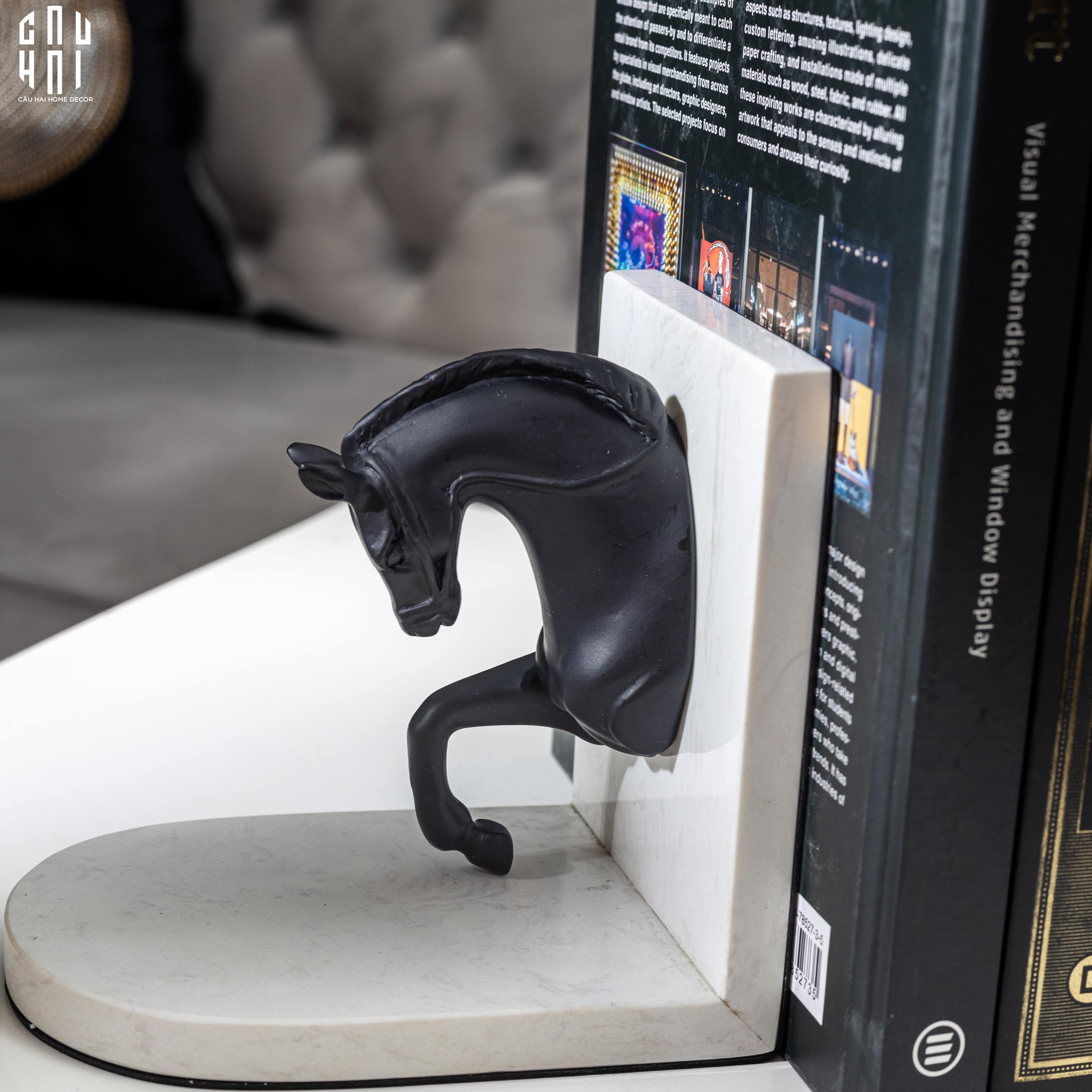 Maison Couture - Set Tượng Chặn Sách Troy Marble Stone Bookend 14x15-SÁCH TRANG TRÍ-CẬU HAI HOME DECOR