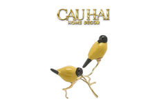 Maison Couture - Set Tượng Đôi Chim Sứ Tráng Men Impérial Oriole Duo – Gilded Bird Of Dynasty Sculptural-TƯỢNG TRANG TRÍ-CẬU HAI HOME DECOR