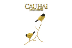 Maison Couture - Set Tượng Đôi Chim Sứ Tráng Men Impérial Oriole Duo – Gilded Bird Of Dynasty Sculptural-TƯỢNG TRANG TRÍ-CẬU HAI HOME DECOR