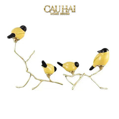 Maison Couture - Set Tượng Đôi Chim Sứ Tráng Men Impérial Oriole Duo – Gilded Bird Of Dynasty Sculptural-TƯỢNG TRANG TRÍ-CẬU HAI HOME DECOR