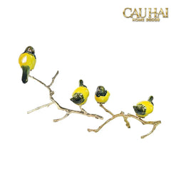 Maison Couture - Set Tượng Đôi Chim Sứ Tráng Men Impérial Oriole Duo – Gilded Bird Of Dynasty Sculptural-TƯỢNG TRANG TRÍ-CẬU HAI HOME DECOR