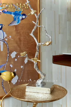 Maison Couture - Set Tượng Đôi Chim Sứ Tráng Men Impérial Oriole Duo – Gilded Bird Of Dynasty Sculptural-TƯỢNG TRANG TRÍ-CẬU HAI HOME DECOR