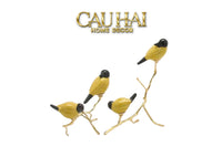 Maison Couture - Set Tượng Đôi Chim Sứ Tráng Men Impérial Oriole Duo – Gilded Bird Of Dynasty Sculptural-TƯỢNG TRANG TRÍ-CẬU HAI HOME DECOR