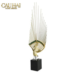 Maison Couture - Set Tượng Khổng Tước Éventail de l’Empereur Plumage de Paon H66-TƯỢNG TRANG TRÍ-CẬU HAI HOME DECOR