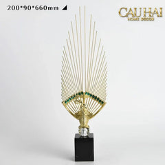 Maison Couture - Set Tượng Khổng Tước Éventail de l’Empereur Plumage de Paon H66-TƯỢNG TRANG TRÍ-CẬU HAI HOME DECOR