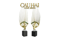 Maison Couture - Set Tượng Khổng Tước Éventail de l’Empereur Plumage de Paon H66-TƯỢNG TRANG TRÍ-CẬU HAI HOME DECOR