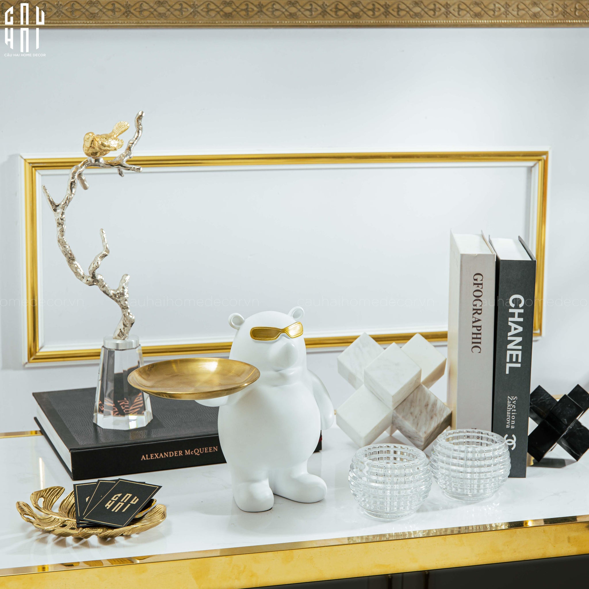 Maison Couture - Set Tượng Marble Cross Reflection - Ss25-TƯỢNG TRANG TRÍ-CẬU HAI HOME DECOR