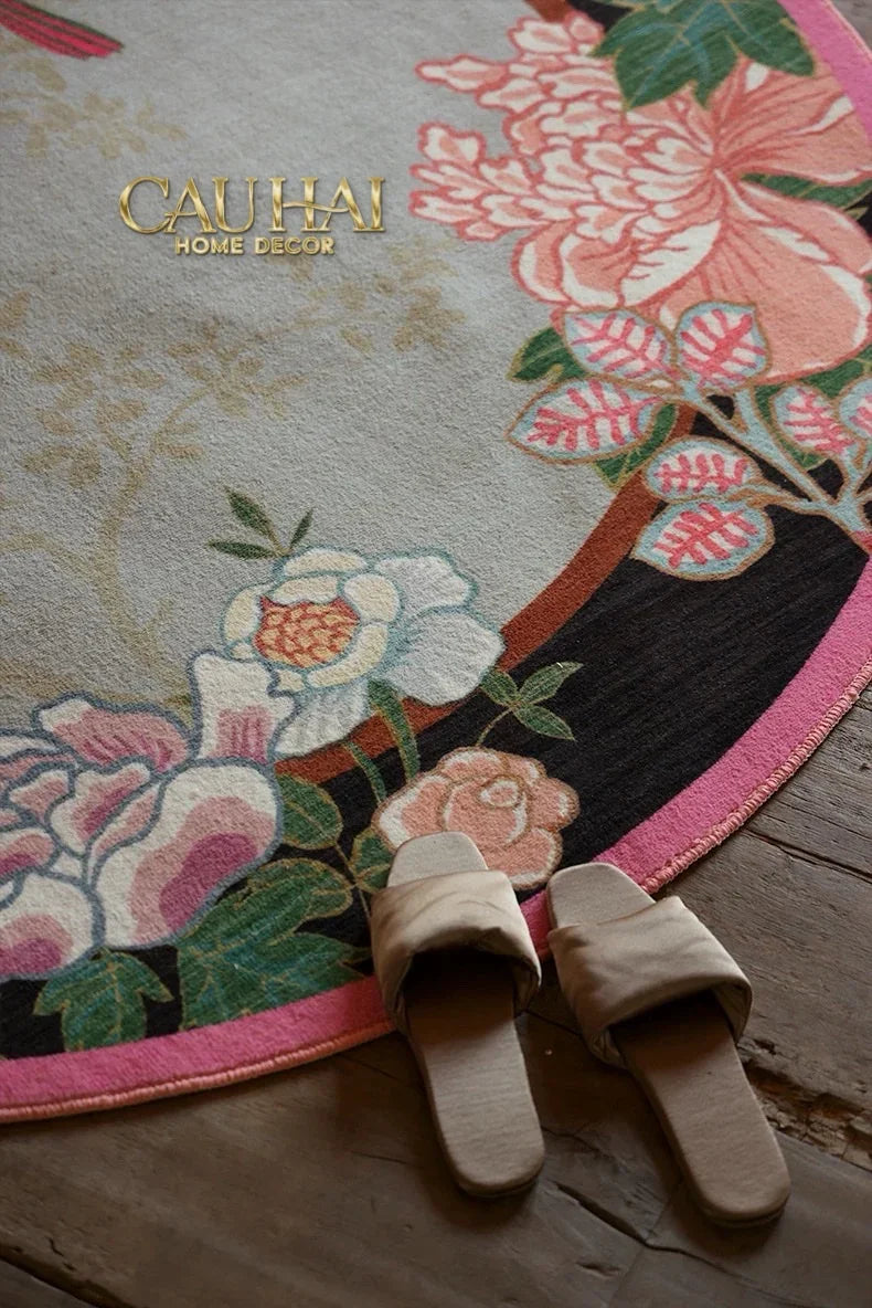 Maison Couture - Thảm Tròn PolyFiber D160 - Garden Blessing Couronne Florale-THẢM TRÒN - THẢM BED-CẬU HAI HOME DECOR