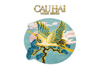 Maison Couture - Thảm Tròn Sợi Dệt D120 -Celestial Crane Nuage d’Azur Art Rugs-THẢM TRÒN - THẢM BED-CẬU HAI HOME DECOR