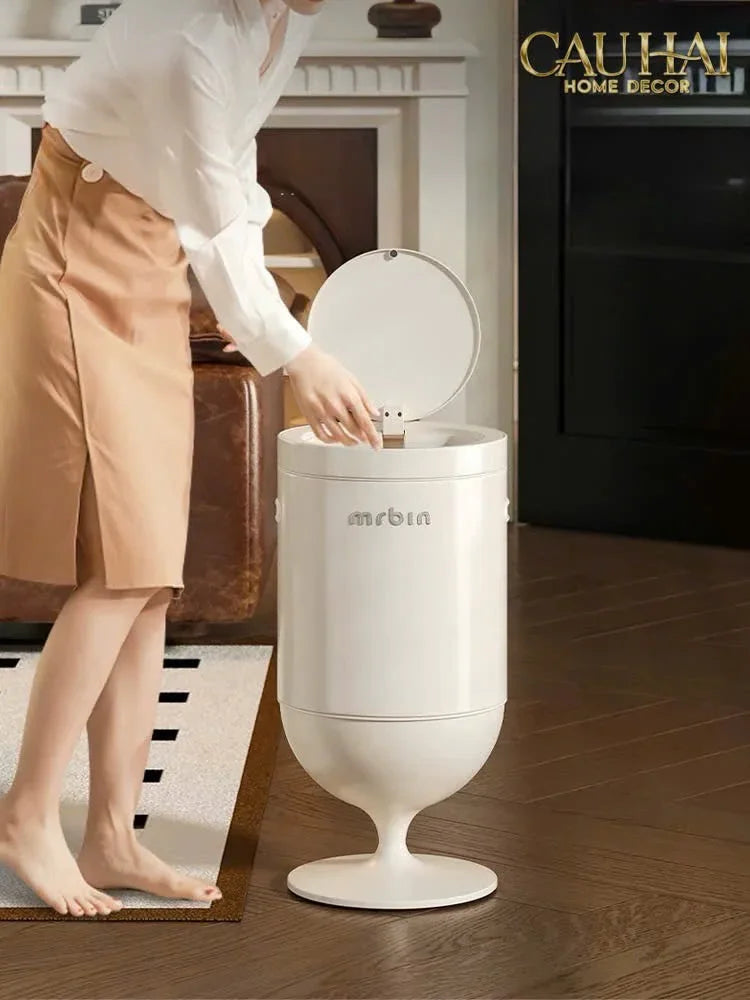 Maison Couture - Thùng Rác Cảm Biến Premium Blanc Coupe de Mr Bin 20L - Auto Lid D32 H61-Thùng Rác-CẬU HAI HOME DECOR