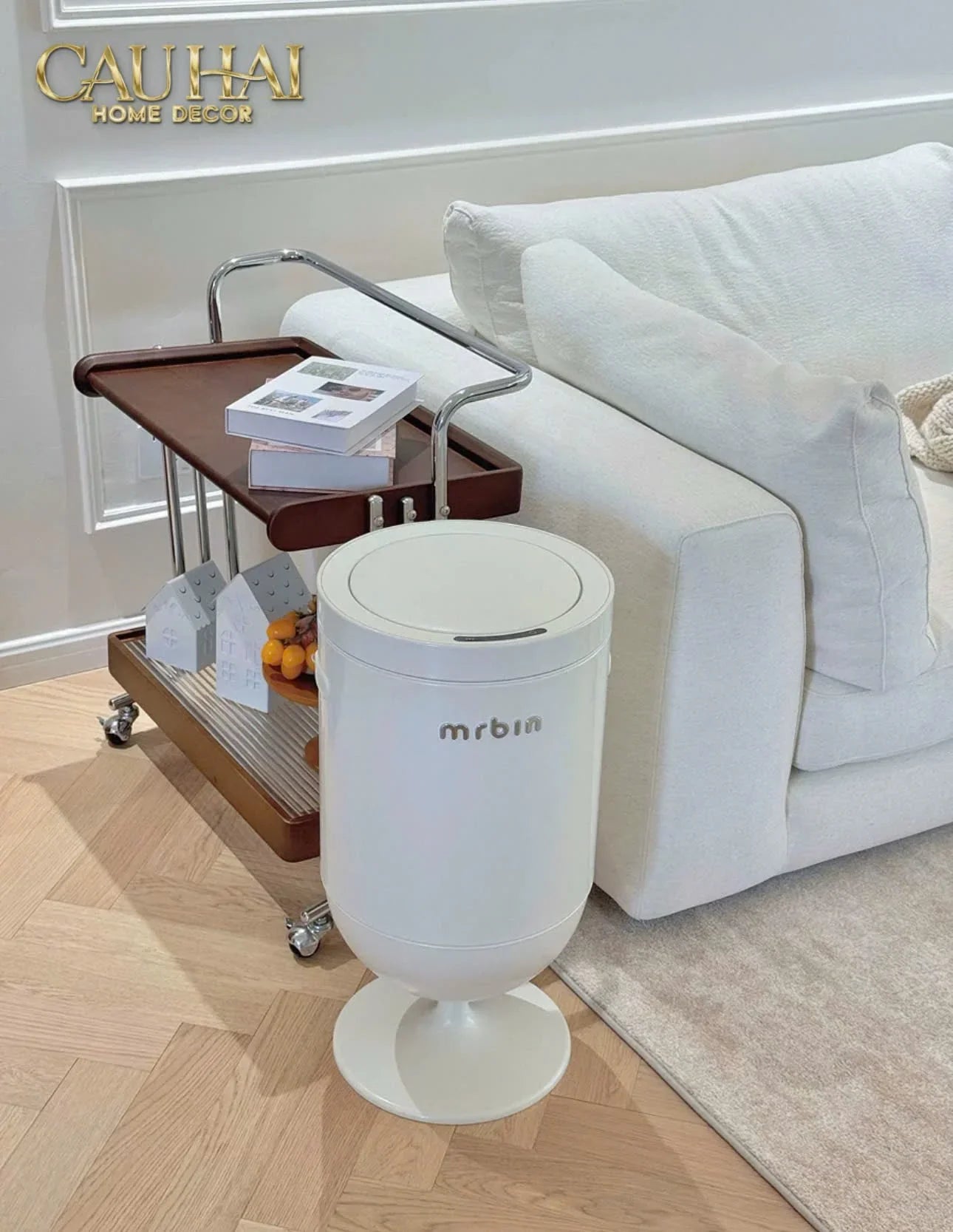 Maison Couture - Thùng Rác Cảm Biến Premium Blanc Coupe de Mr Bin 20L - Auto Lid D32 H61-Thùng Rác-CẬU HAI HOME DECOR