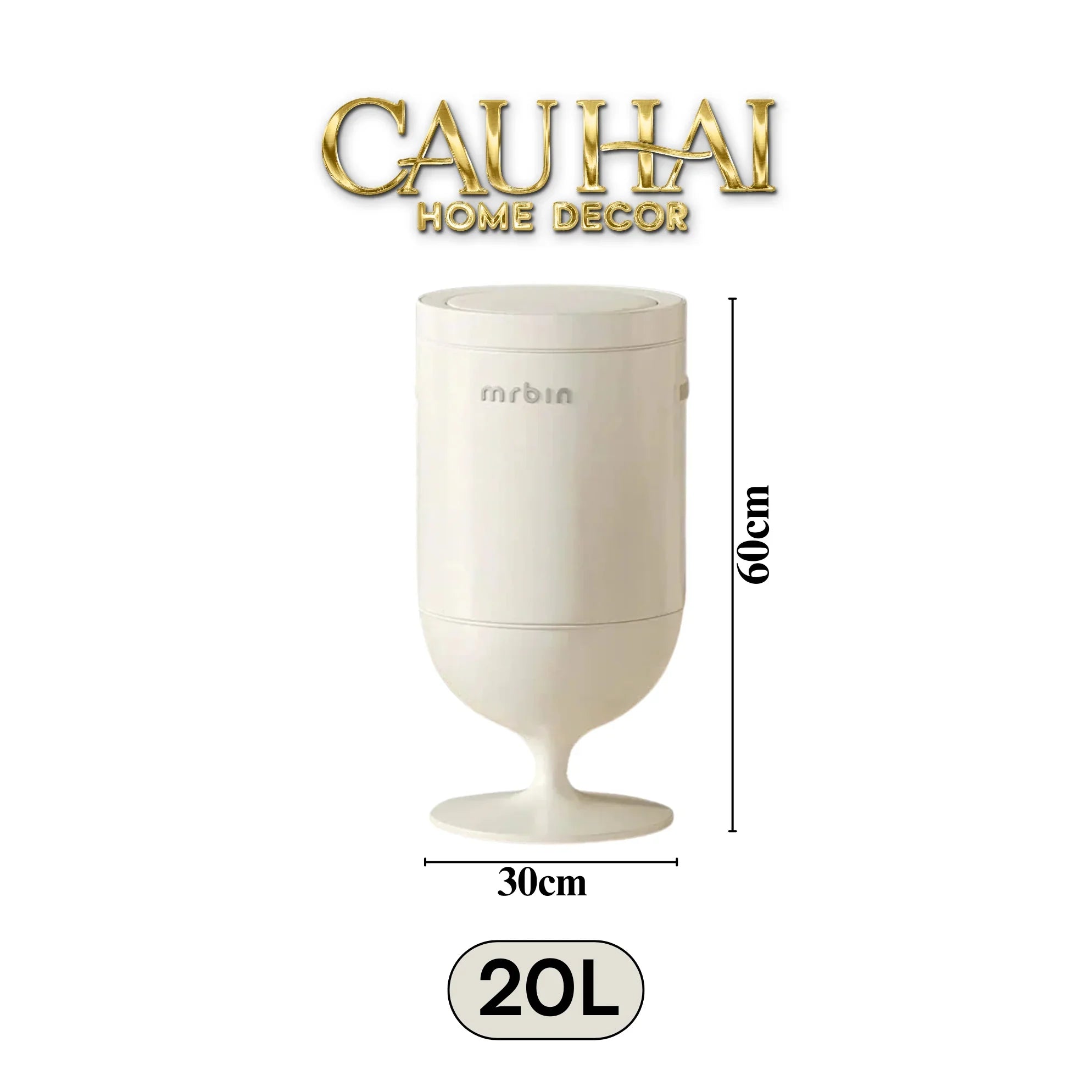 Maison Couture - Thùng Rác Cảm Biến Premium Blanc Coupe de Mr Bin 20L - Auto Lid D32 H61-Thùng Rác-CẬU HAI HOME DECOR