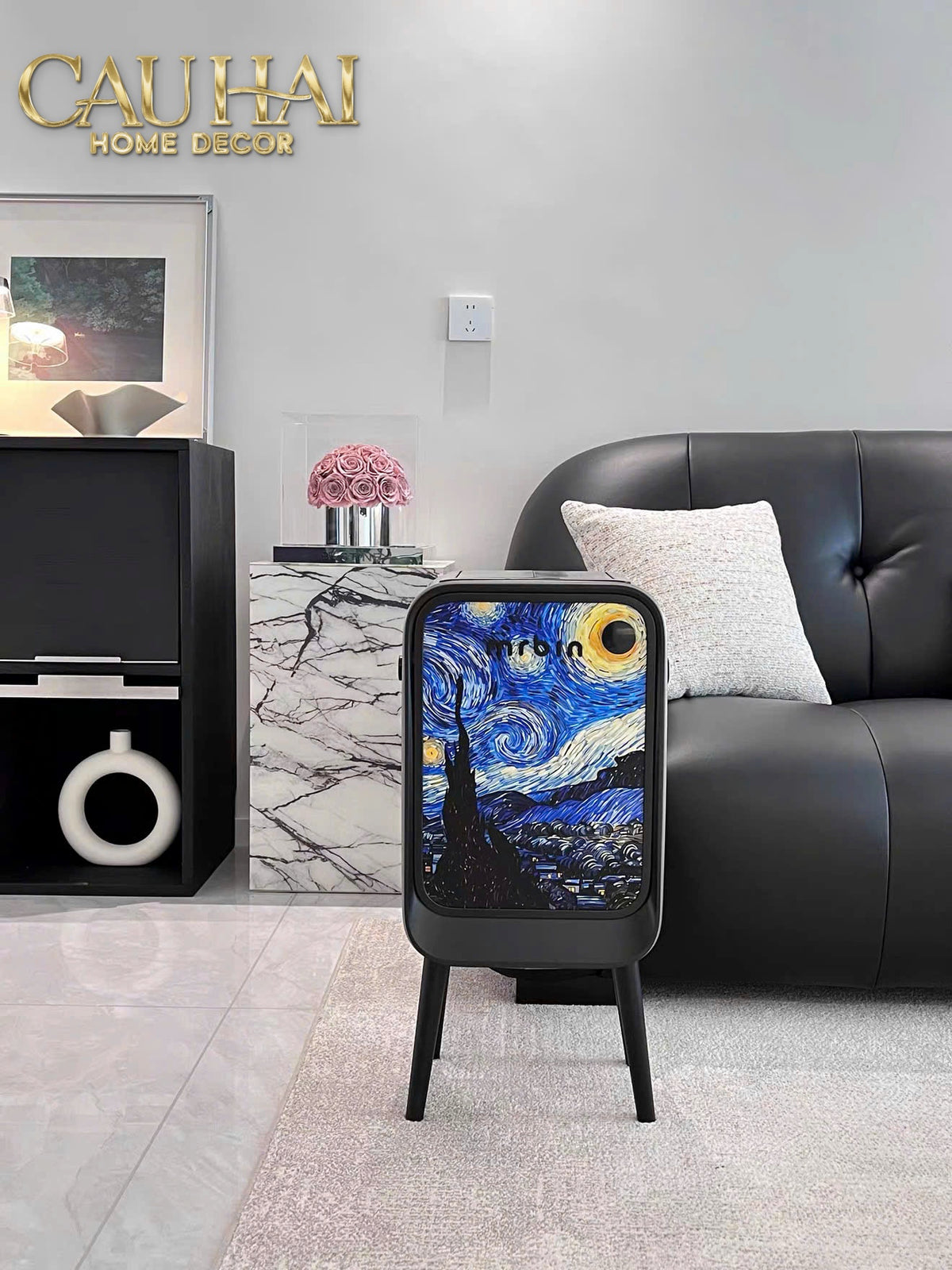 Maison Couture - Thùng Rác Mr Bin Automatic TV Van Gogh Version Limited 20L 31.4x65-Thùng Rác-CẬU HAI HOME DECOR-CẬU HAI HOME DECOR