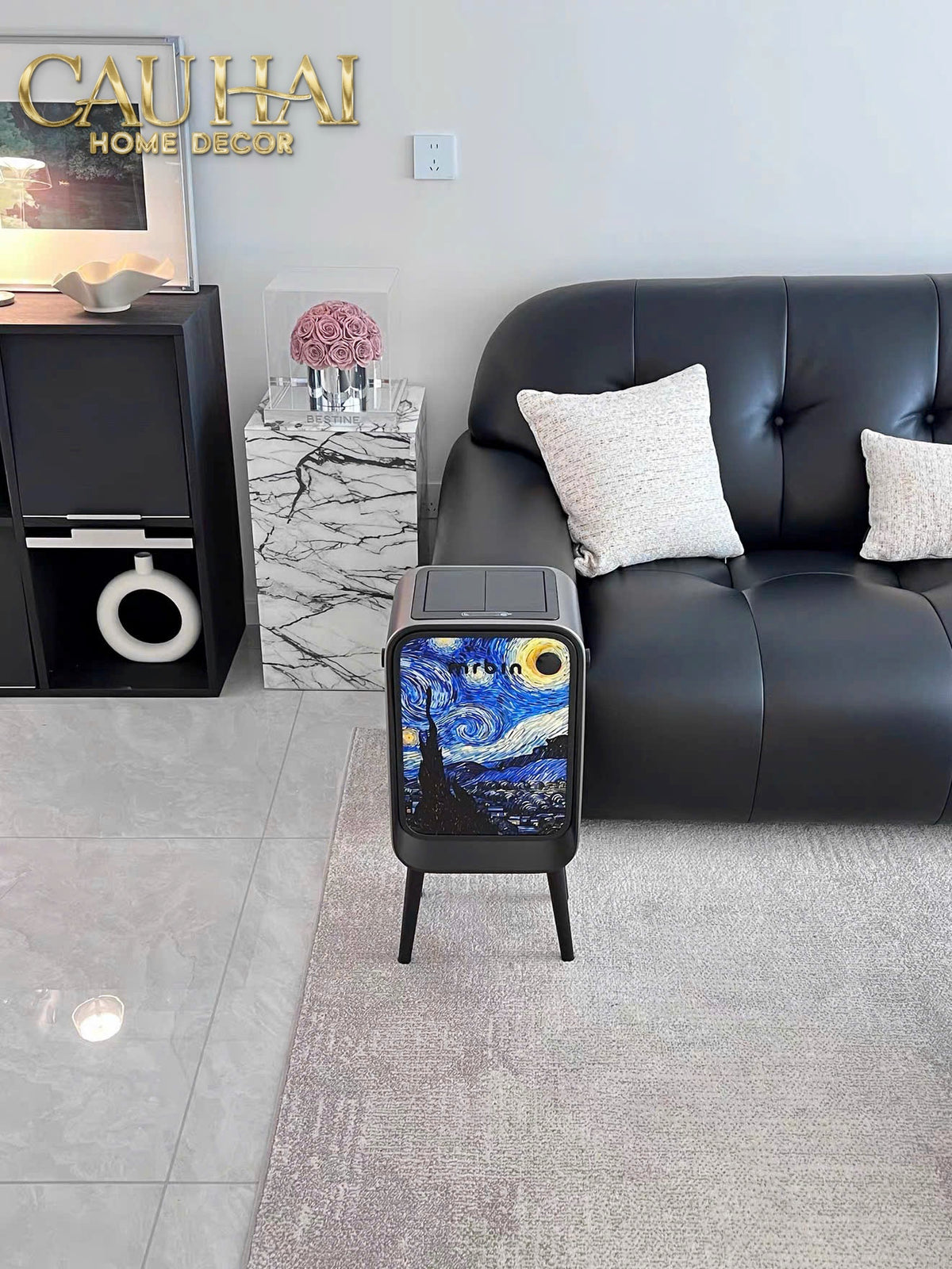 Maison Couture - Thùng Rác Mr Bin Automatic TV Van Gogh Version Limited 20L 31.4x65-Thùng Rác-CẬU HAI HOME DECOR-CẬU HAI HOME DECOR