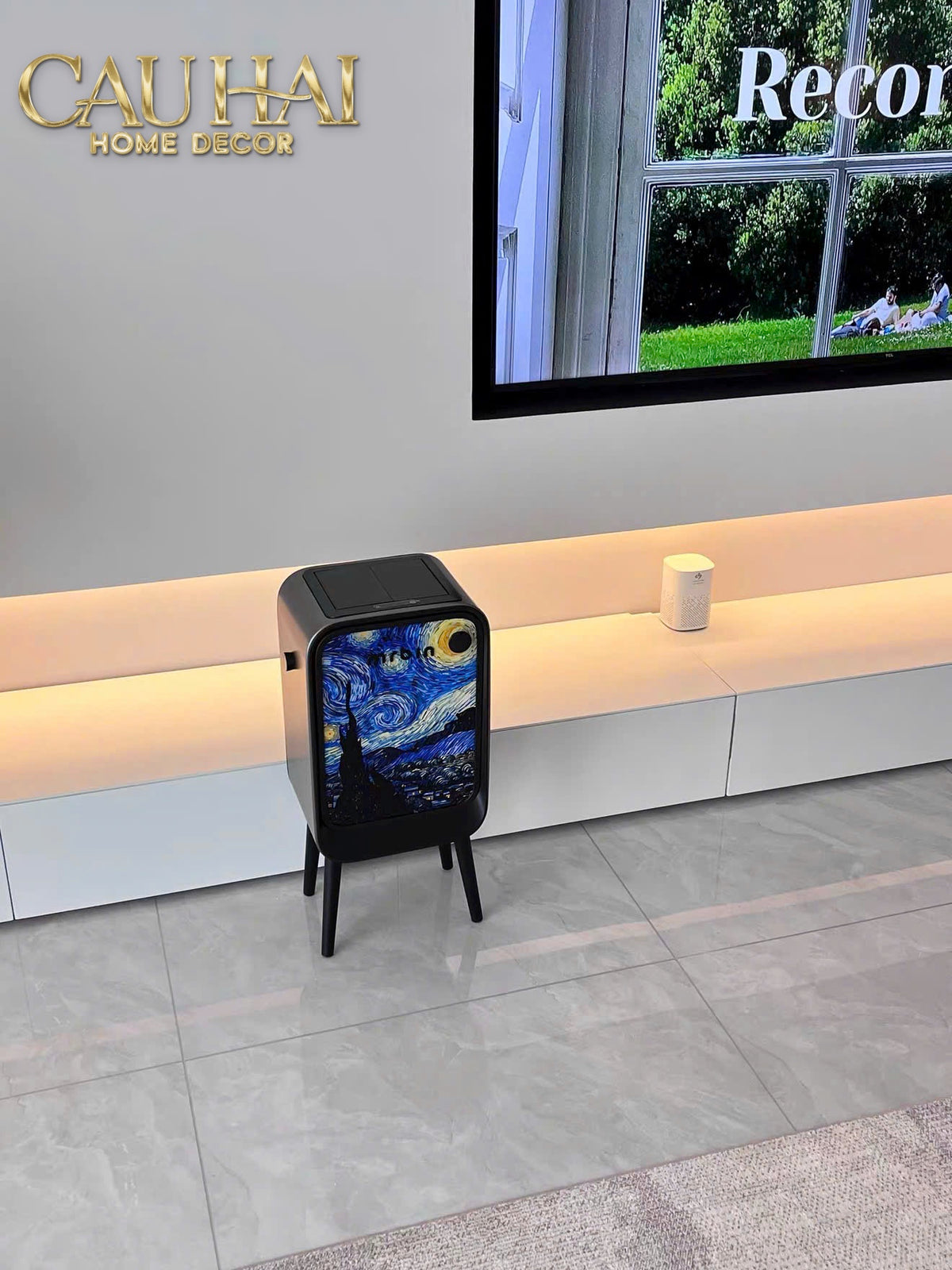 Maison Couture - Thùng Rác Mr Bin Automatic TV Van Gogh Version Limited 20L 31.4x65-Thùng Rác-CẬU HAI HOME DECOR-CẬU HAI HOME DECOR