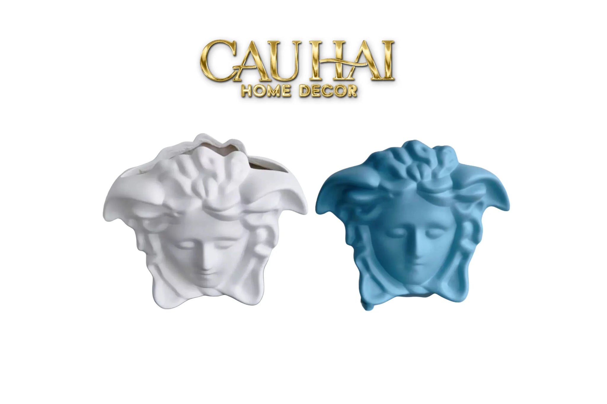 Maison Couture - Tượng Bình Hoa Medusa V Class Vase - Blue / Blanc-TƯỢNG TRANG TRÍ-CẬU HAI HOME DECOR