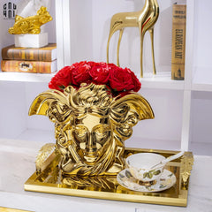 Maison Couture - Tượng Bình Hoa V Class Golden Goddess Medusa Fascination 20x34x22-TƯỢNG TRANG TRÍ-CẬU HAI HOME DECOR