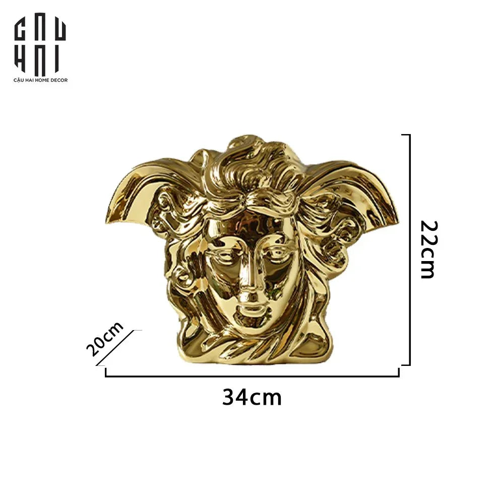 Maison Couture - Tượng Bình Hoa V Class Golden Goddess Medusa Fascination 20x34x22-CẬU HAI HOME DECOR