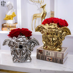 Maison Couture - Tượng Bình Hoa V Class Golden Goddess Medusa Fascination 20x34x22-CẬU HAI HOME DECOR