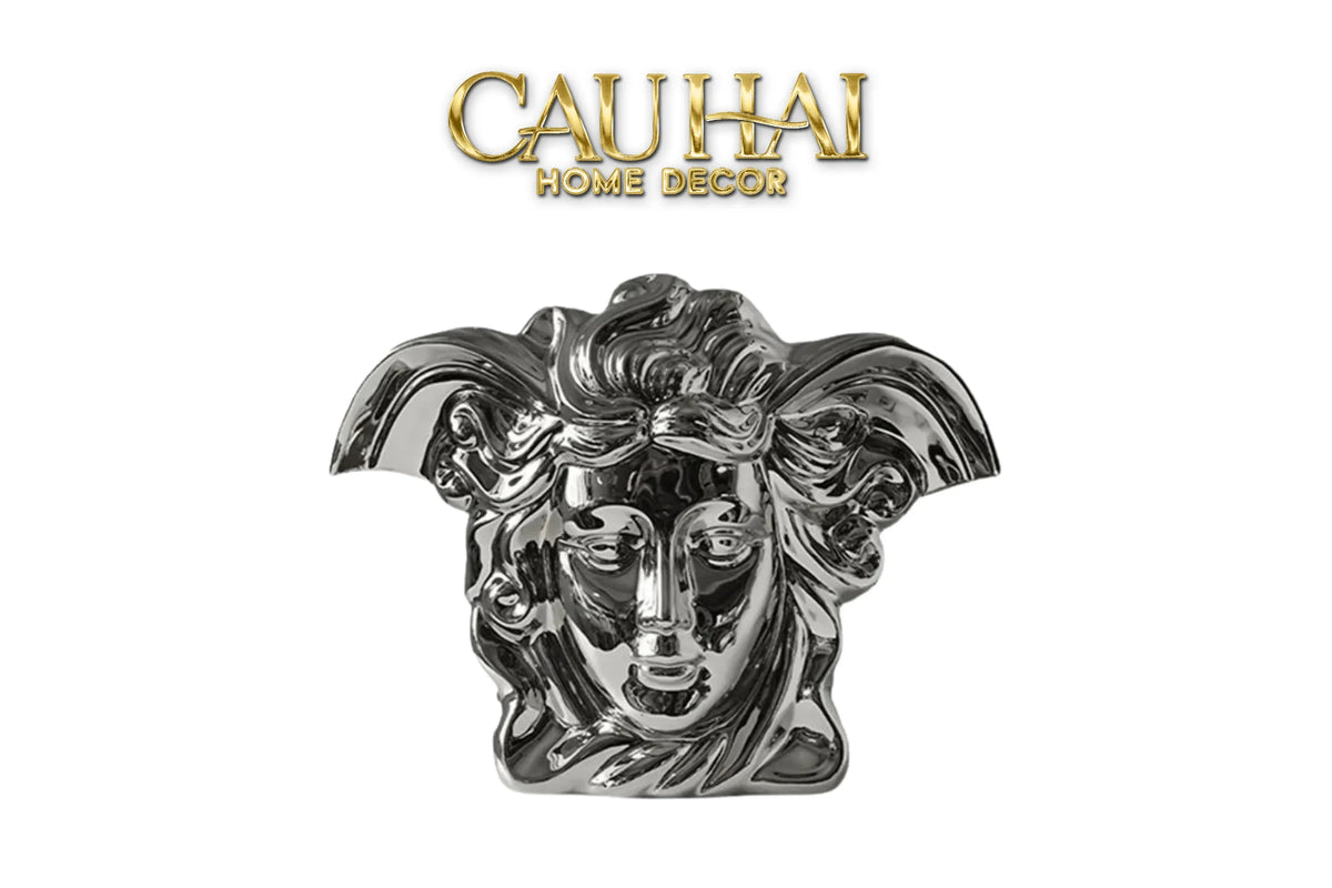 Maison Couture - Tượng Bình Hoa V Class Silver Medusa Fascination 20x34x22-TƯỢNG TRANG TRÍ-Đối tác tại Trung Quốc theo từng đơn đặt hàng-CẬU HAI HOME DECOR