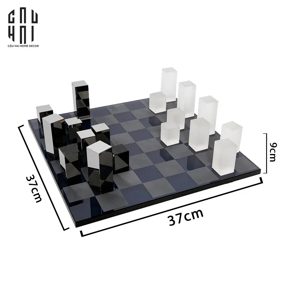 Maison Couture - Tượng Bộ Bàn Cờ Pha Lê Majestic Cristalleries Chess 37x37x9-TƯỢNG TRANG TRÍ-CẬU HAI HOME DECOR