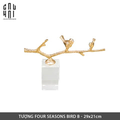 Maison Couture - Tượng Brasson Crystal Four Seasons Bird Ss25-TƯỢNG TRANG TRÍ-CẬU HAI HOME DECOR