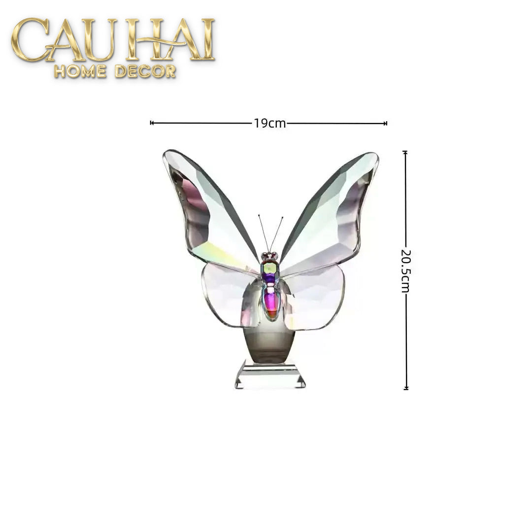 Maison Couture - Tượng Bướm Pha Lê Cristaleries Papillon d’Opale 19x20.5-Tượng Pha Lê-CẬU HAI HOME DECOR-CẬU HAI HOME DECOR