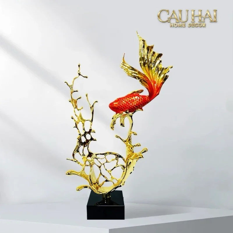 Maison Couture - Tượng Cá Chép Vượt Vũ Môn Coralia Impériale Ss25-TƯỢNG TRANG TRÍ-CẬU HAI HOME DECOR