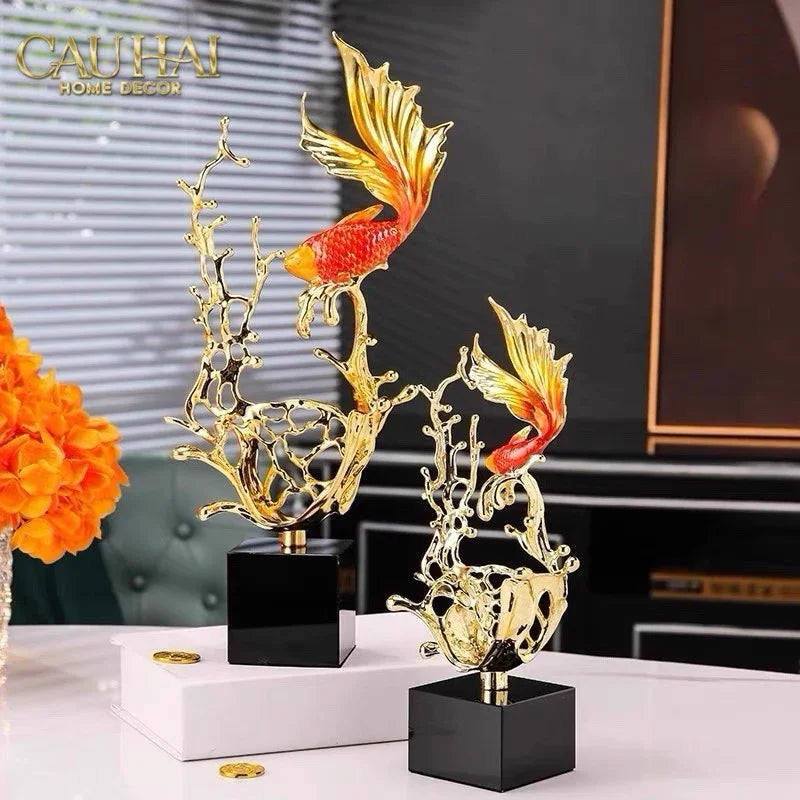 Maison Couture - Tượng Cá Chép Vượt Vũ Môn Coralia Impériale Ss25-TƯỢNG TRANG TRÍ-CẬU HAI HOME DECOR