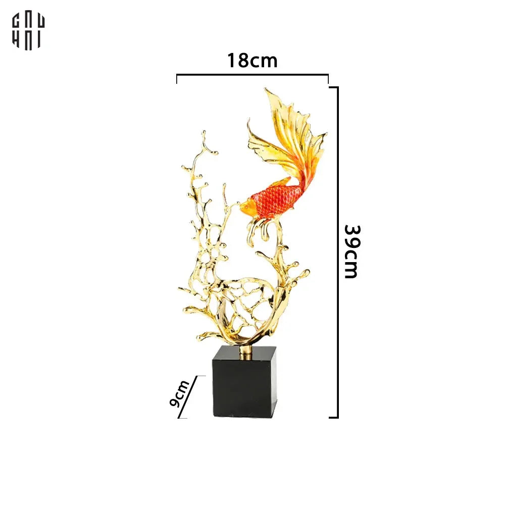 Maison Couture - Tượng Cá Chép Vượt Vũ Môn Coralia Impériale Ss25-TƯỢNG TRANG TRÍ-CẬU HAI HOME DECOR
