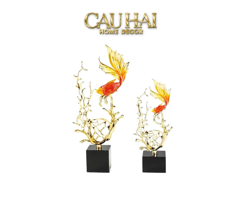 Maison Couture - Tượng Cá Chép Vượt Vũ Môn Coralia Impériale Ss25-TƯỢNG TRANG TRÍ-CẬU HAI HOME DECOR