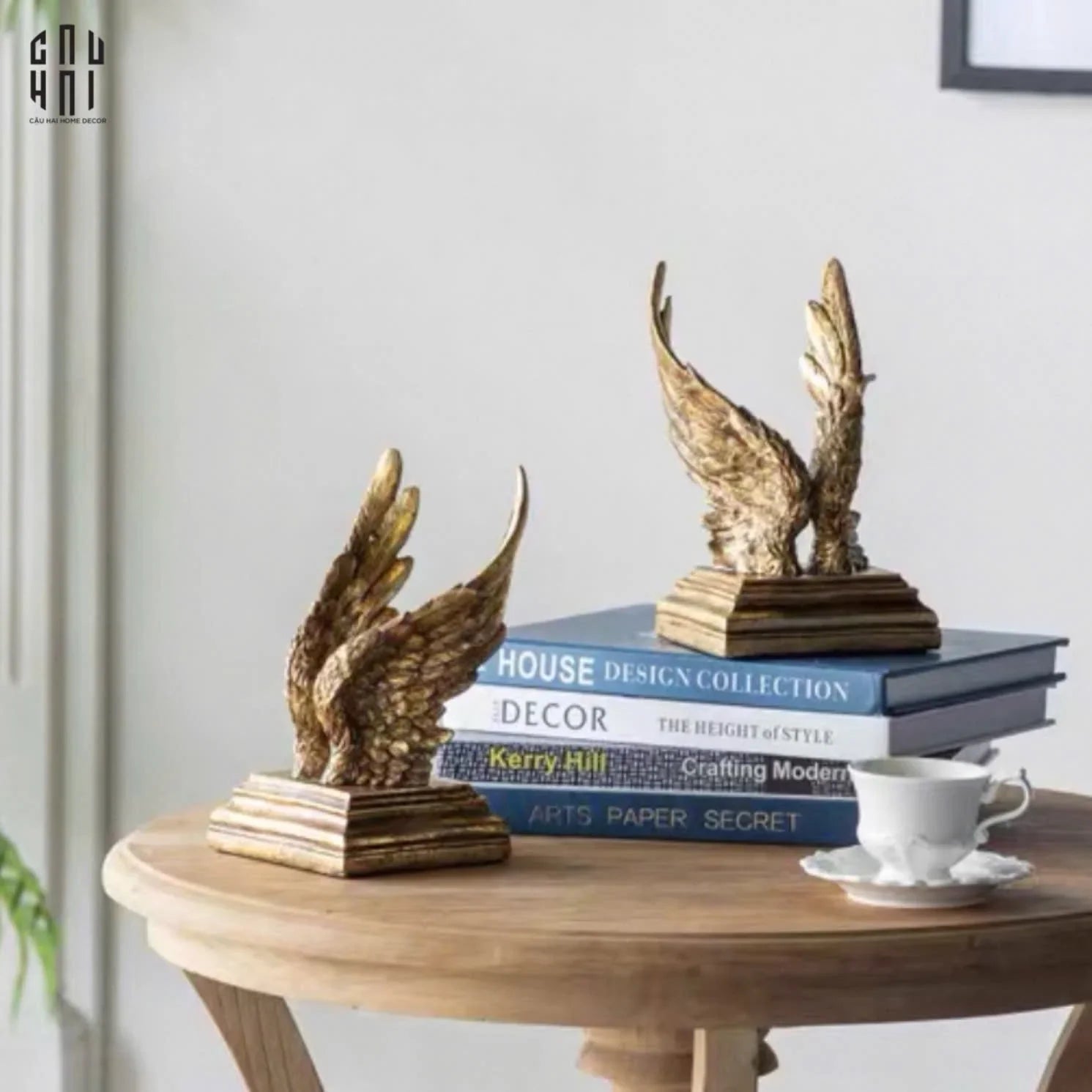 Maison Couture - Tượng Chặn Sách Cánh Thiên Thần - Gabriel Angel Wings 15x15x7.5-TƯỢNG TRANG TRÍ-CẬU HAI HOME DECOR