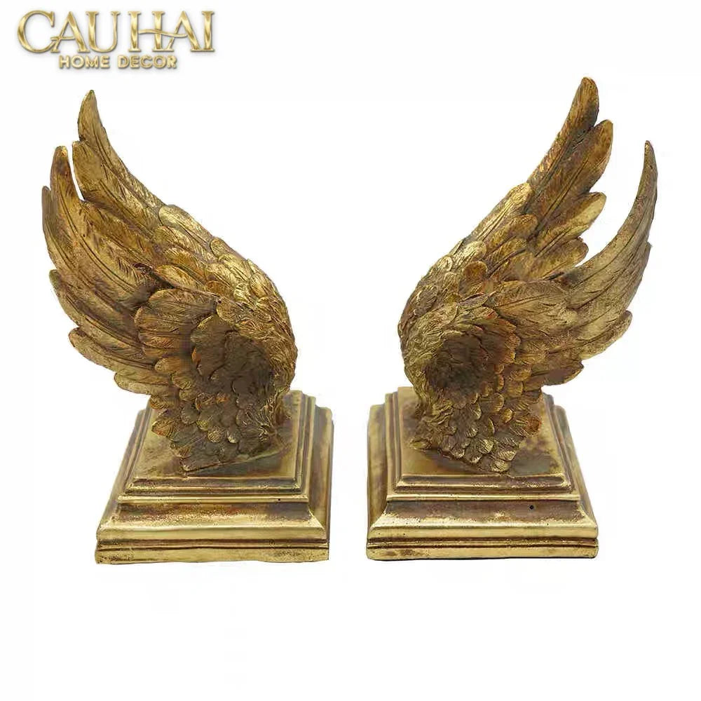 Maison Couture - Tượng Chặn Sách Cánh Thiên Thần - Gabriel Angel Wings 15x15x7.5-TƯỢNG TRANG TRÍ-CẬU HAI HOME DECOR