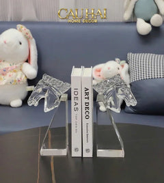 Maison Couture - Tượng Chặn Sách Đơn - Ngựa Pha Lê Cristalleries Cheval Bookend-SÁCH TRANG TRÍ-CẬU HAI HOME DECOR