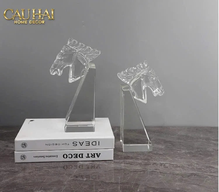 Maison Couture - Tượng Chặn Sách Đơn - Ngựa Pha Lê Cristalleries Cheval Bookend-SÁCH TRANG TRÍ-CẬU HAI HOME DECOR
