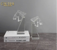Maison Couture - Tượng Chặn Sách Đơn - Ngựa Pha Lê Cristalleries Cheval Bookend-SÁCH TRANG TRÍ-CẬU HAI HOME DECOR