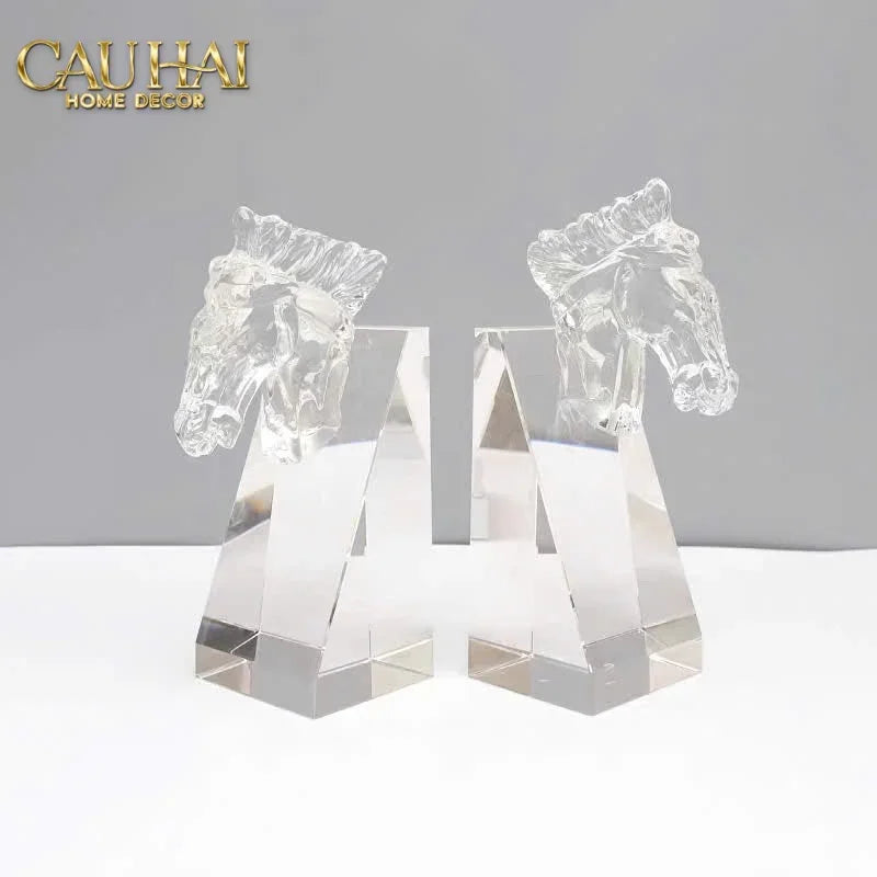 Maison Couture - Tượng Chặn Sách Đơn - Ngựa Pha Lê Cristalleries Cheval Bookend-SÁCH TRANG TRÍ-CẬU HAI HOME DECOR