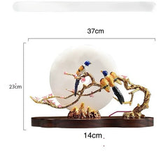 Maison Couture - Tượng Đá Cẩm Thạch Trắng Bạch Ngọc Hoàng Yến - Dynasty White Jade Canary 23x37x14-CẬU HAI HOME DECOR