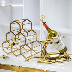 Maison Couture - Tượng Đế Đỡ Rượu Hươu Đồng Brasson Premium Wine Holder - Mythical Goddess Elk Ss25-TƯỢNG TRANG TRÍ-CẬU HAI HOME DECOR