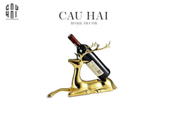 Maison Couture - Tượng Đế Đỡ Rượu Hươu Đồng Brasson Premium Wine Holder - Mythical Goddess Elk Ss25-TƯỢNG TRANG TRÍ-CẬU HAI HOME DECOR