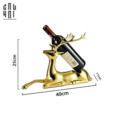 Maison Couture - Tượng Đế Đỡ Rượu Hươu Đồng Brasson Premium Wine Holder - Mythical Goddess Elk Ss25-TƯỢNG TRANG TRÍ-CẬU HAI HOME DECOR