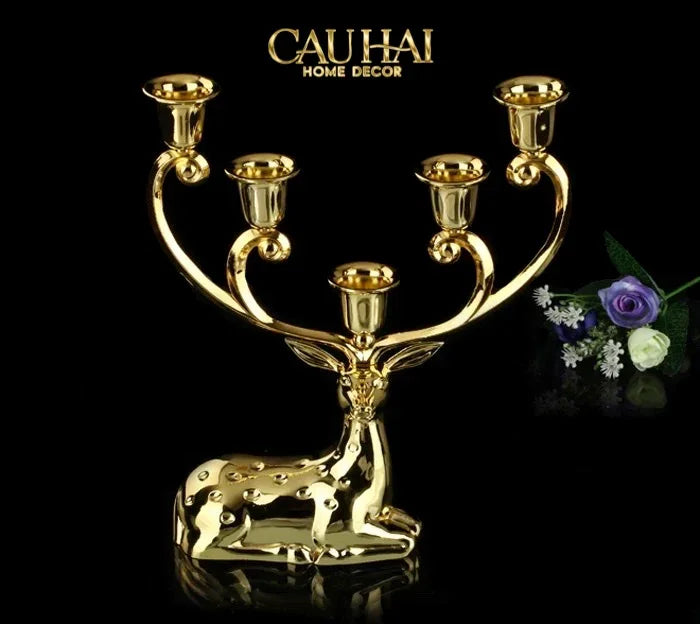 Maison Couture - Tượng Đế Nến Hươu Sừng Nằm - Royal Antler Impérial Candle Holder-ĐÈN TRANG TRÍ-Đối tác tại Trung Quốc theo từng đơn đặt hàng-CẬU HAI HOME DECOR